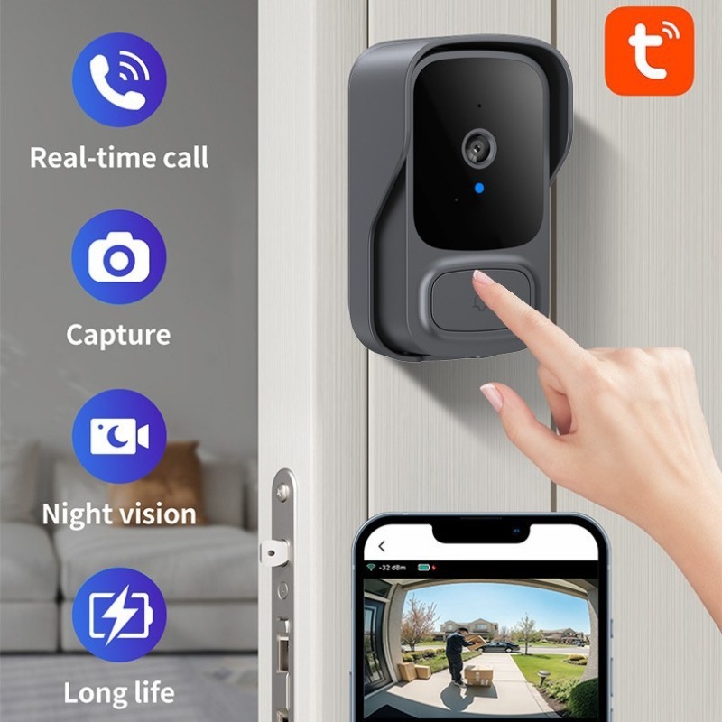 Home Security Front Door Camera - Tuya Kablosuz Kapı Zili Su Geçirmez